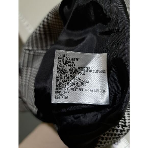 Worthington Skirt Womens Size 8 Black Houndstooth Career Staple Y2K Grunge Work - Picture 9 of 9